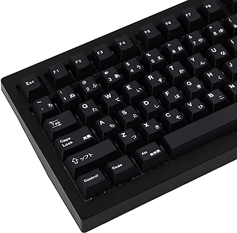 GEKUCAP PBT Black Japanese Keycaps, Minimalist Style Keyboard Keycaps