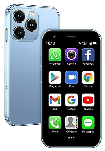Hipipooo Mini téléphone, 3G Petit téléphone, 3 Pouces 1000 mAh Android 8.1,Petit Smartphone, 2 Go + 16 Go (XS15-bleu)