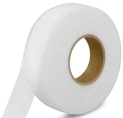 50 Meter Saumband zum Aufbügeln Weiß Bügelband 30 mm Breit Bügelsaumband Selbstklebende Nahtband zum Reparieren von Stoff, Gardinen, Hosen, Kleidung ohne nähen Iron on Hem Tape (50 M-3 cm Weiss)