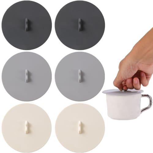 6 PCS Silicone Cup Covers Silicone Cup Lids Anti-dust Airtight Seal Lids Silicones Mug Cover Creative Mug Lid Reusable Silicones Coffee and Tea Cups Lid for Mugs Tea Coffee Cup