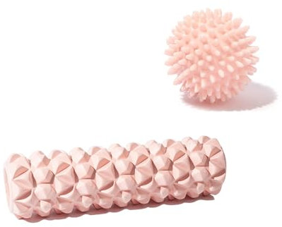 Niaciswe Foam Roller 2 Piezas Rodillo Masaje Rulo Masaje Muscular Rodillo de Espuma para Terapia y Masaje Muscular Rodillo Masaje Muscular y Bola Masaje para Aliviar la TensióN Muscular, 30x8cm