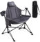 EVER ADVANCED Hammock Camping Chair for Adults, Oversized 180KG Heavy Duty Outdoor Rocking Chair Padded with Detachable Cup Holder, Portable Folding Garden Outdoor&Indoor Grey