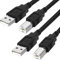 Vemfay Cable impresora 2pcs USB-A Macho a USB-B 1.5M para HP, Canon, Brother, Lexmark, Escáner, Disco Duro, Fotografía Digital y Otros Dispositivos
