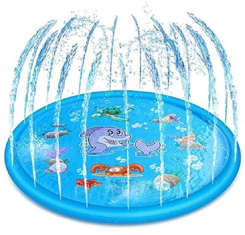 Kinder Sprinkler,Sprinkler Wasser Spielmatte,Splash Pad,Wasserspielzeug Kinder Spielzeug für Draußen Outdoor Garten,100CM