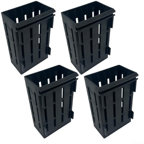 Lot de 4 supports de plantes d'aquarium pour plantes aquaponiques et décoration Aquascaping robuste (Noir)