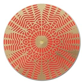 Disque Cymatique 741 Hz expression de soi/nettoyage - 10 cm à 2 faces cuivre plaqué or, coeur en cire d'abeilles - nouvelles perceptions - Fréquence Sacrée Solfeggio - Disque énergétique héliquantix