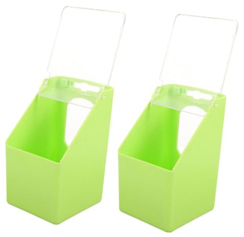 Levemolo Mangeoire Suspendue Grosse Capacité pour Pigeons et Perroquets en Plastique Vert Clair 2 Pièces Facile à Installer et Remplir pour Cage Extérieure
