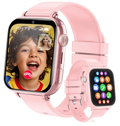 Tzzulsx Smartwatch Bambini 4G con GPS e Videochiamate - Orologio con Chiamate, SOS, Podometro, Modalità Scuola, Impermeabile IP68 Ragazze e Ragazzi 4-12 Anni (Natale Compleanno)