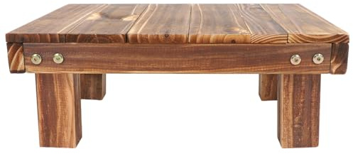 SEWACC Soporte de Madera para Macetas Pequeño 1 Pieza, Banco Largo 40x25x15 Cm para Balcón y Jardín, Estante Resistente para Plantas y Organizador de Flores Interior