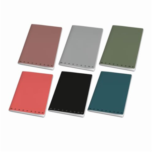 Pigna - Pack of 6 Monochrome Plus Notebooks, A4, 100g, 0C | Delivery contents randomly, does not guarantee the presence of all subjects and/or colours shown.