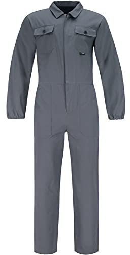 BWOLF ANAX - Combinaison de travail pour homme - 100 % coton - 5 poches, gris, M