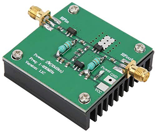 FTVOGUE Amplificador de Banda Ancha de Potencia RF de 12 V CC Módulo de amplificación de aleación de Aluminio Frecuencia de Trabajo de 1-930 MHz, RF and Microwave Amplifiers