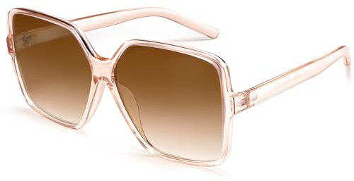 Dollger übergroße Quadratische Retro Sonnenbrille Damen Herren Große Mode Brille Schattierungen für Männer Frauen UV-Schutz