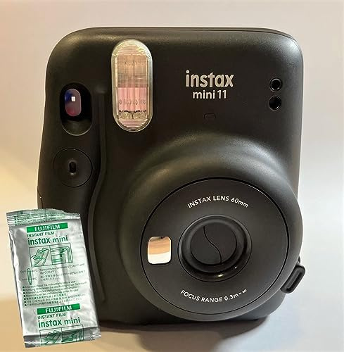 Fujifilm Instax Mini 11 Charcoal-Gray direktbildskamera inklusive film med 10 bilder av 1A Photo PORST
