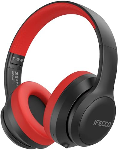 IFECCO Casque Bluetooth Sans Fil Avec Microphone, Stéréo Pliable Sur Les Écouteurs Pour Téléphones De Voyage Ordinateur Portable