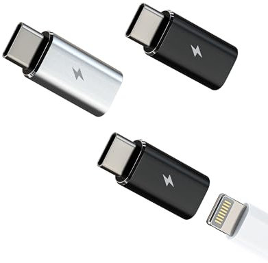 65W Adattatore Ricarica Lightning Femmina A USB C Maschio(3pack) per IPhone Adapter Apple Cavo Jack Tipo C Connettore Adattatori Spinotto Type-c Caricabatterie Accessori Compatibile Per Samsung L-tp