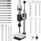 Leder Locher Werkzeug Guilopoer Lochmaschine mit Aluminiumplatte Set 4 Zinken + 10 Lochstanzern, PP-Plakette für Lederdruckmaschinen Stanzen Zinken Stempeln Punche,DIY Maschine zum Lochen von Leder