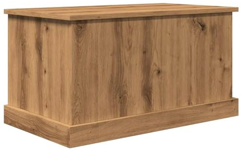 Myheimly AufbewahrungsTruhe Aufbewahrungsbox mit Deckel, Auflagenbox Kiste mit Stauraum, Kissenbox Werkzeugkasten Spielzeugtruhe Artisan-Eiche 70x40x38 cm Holzwerkstoff