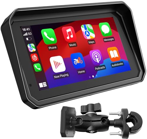 YCV 6 Motorcycle Carplay Screen, Wireless CarPlay & Android Auto for Motorbike, Carplay Motorcycle GPS Navigation, Quick Takedown & Magnetic Mount, IP66 Waterproof Touchscreen