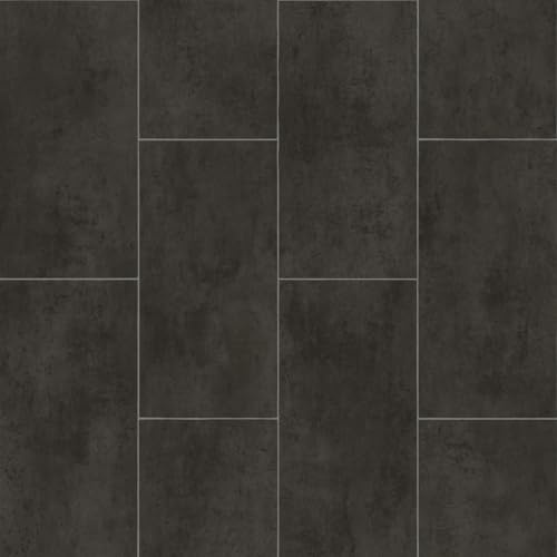 Vinyl Flooring Black Tile Effect Easy DIY Vinyl Flooring Roll | Non-Slip Easy Clean Waterproof Lino Vinyl Floor | Kitchen Bathroom Hallway Flooring (Black Tile, 3m x 2m)