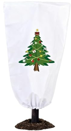 Teli Antigelo per Piante da Esterno,Barriera Neve Coperta Traspirante,Coperture per Piante da Esterno con Design Natalizio Invernali | Per Rosa Arbusto Cespuglio Verdura Albero Prato Giardino Frutta