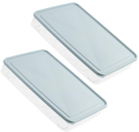 Uonlytech 2 pièces Boîte à Œufs Réfrigérateur Empilable avec Couvercle Rangement Plastique Solide Compartiment Sécurisé pour Œufs Cuisine Maison