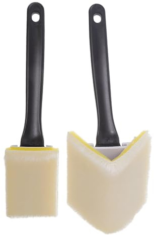 BAZEITFLOW Pennelli per Pittura Angolari 2 Pezzi, Pennelli per Bordi Triangolari per Rifinitura Dettagli Angoli Pareti, Strumenti per Dipingere Interni Impugnatura Ergonomica