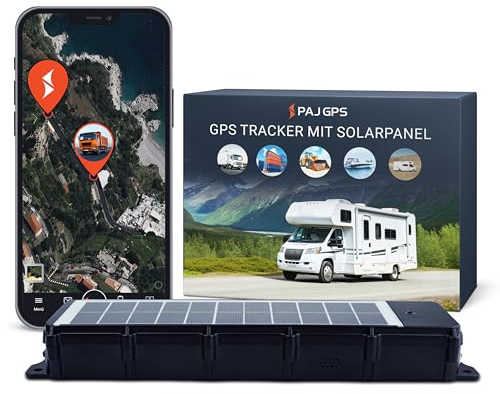 PAJ Traceur GPS Solaire 4G pour Camions et Remorques, 3 Mois Inclus | Panneau solaire, autonomie prolongée - Suivi en temps réel - Clôture virtuelle - Historique des trajets - Alarmes via app
