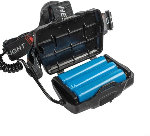 Glewi Lampada frontale a LED ricaricabile XHP70, zoomabile, fascio di luce 500 m, ricarica rapida USB, impermeabile, con display di alimentazione, per escursionismo, campeggio, corsa notturna (B)