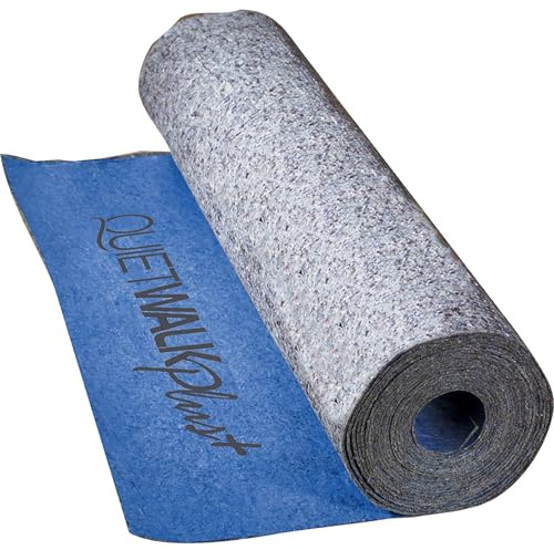 QuietWalk Plus Underlayment 100 sq ft – Laminate & Hardwood Floors – Pre-Attached Pad Approved – Floating & Glue-Down – Moisture Barrier – GREENGUARD Gold – Made in USA