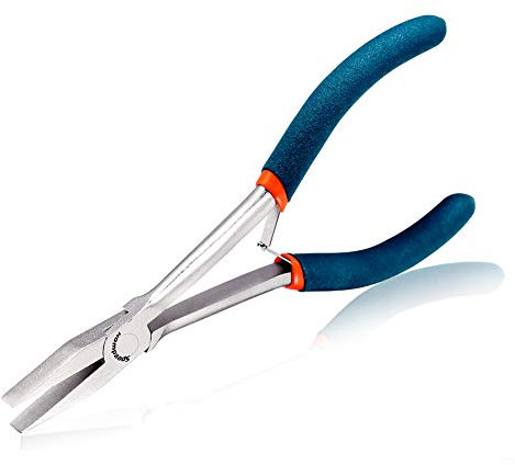 SPEEDWOX Flache Spitzzange für Schmuckherstellung lange Reichweite 6 Entenschnabelzange feine Mini-Präzisions-glatte Backen hohe Hebelwirkung rutschfeste Griffe kleine Zange Schmuckhandwerk