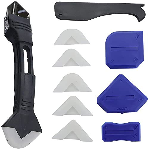 CENPEK Ensemble d'outils de Joint de 11 pièces Outils de Finition de Joint en Silicone et dissolvant de Mastic pour Cuisine Salle de Bain Fenêtre Douche et évier Joint d'étanchéité