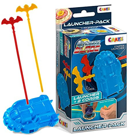 CRAZE Blade Launcher Pack für Kampfkreisel Starter + 2X Reisleinen für Blade Kreisel Metall Kinder Spielzeug Jungen Kreisel für Kinder Kinderkreisel 39922, Bunt