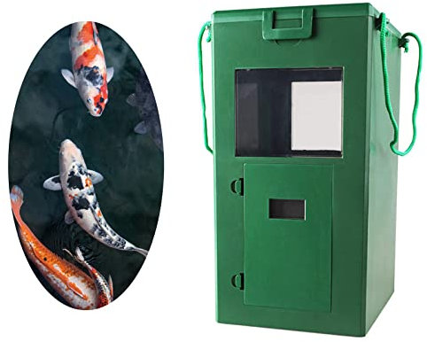 3L Futterautomat Fish Feeder, Smarte Fischfutter Automat, Automatischer Zeitschaltuhr Fischfutter Futterspend, Feuchtigkeitsbeständig(Grün)