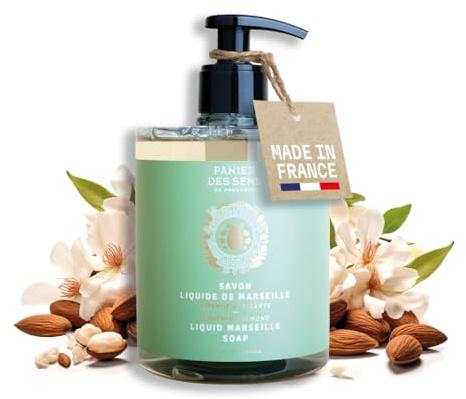 Panier des Sens - Liquid Hand Soap - Almond Foaming Hand Wash – With Sweet Almond and Coconut Oil - Savon de Marseille Made in France - Organic Hand Wash 97% Natural Ingredients - Vegan Soap 500ml