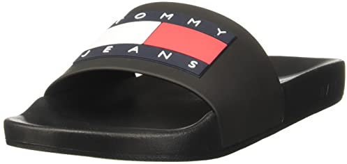 Tommy Jeans Herren Badeschuhe Pool Slide Essential Badelatschen, Schwarz (Black), 46