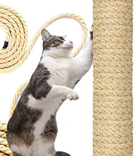 DQ-PP Corda SISAL | 40 m | 10 mm di spessore | Corda in sisal naturale per tiragraffi albero di gatto | Corda tiragraffi fai da te per gatti