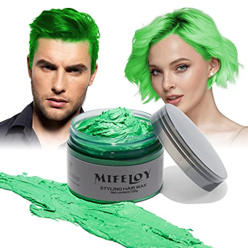 Grünu Haartönung Temporäre Haarfarbe 4,23 Unzen, Instant Hair Cream Mud Natürliche Frisur Pomade, Männer Frauen Styling Haartone Wax, Haar Wachs für Party Cosplay Halloween