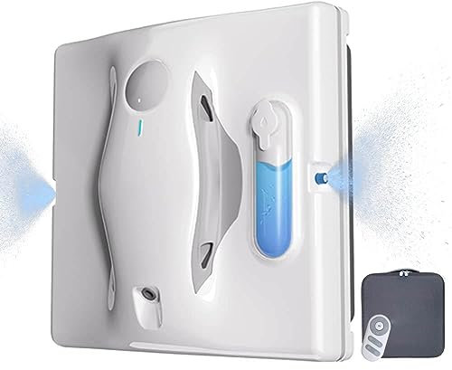 SAWEEZ Robot lavavetri, Robot lavavetri con Doppio Getto d'Acqua, Potenza di aspirazione 3200 Pa, Serbatoio dell'Acqua da 80 ml, per vetri/Piastrelle con finestre Alte per Interni ed Esterni