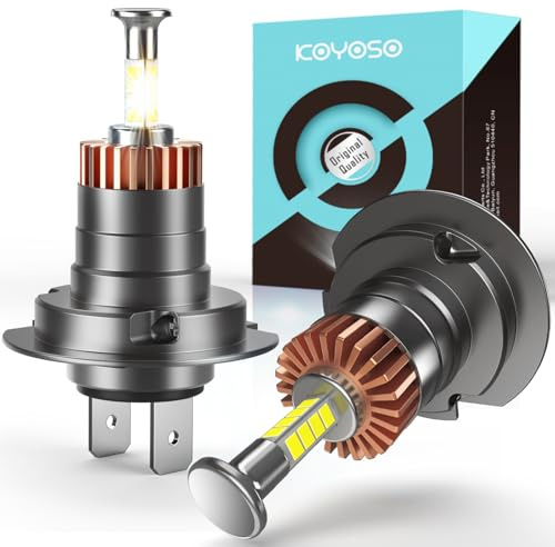 KOYOSO H7 LED 360° Lampadine: Kit Sostituzione Fari Antiriflesso Mini 1:1 Design Plug e Play Lampade-100W 22000LM 6500K Super Luminoso Abbaglianti e Anabbaglianti per 12V Auto