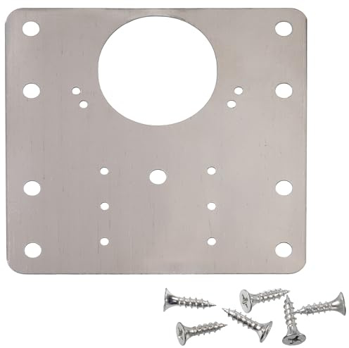 AERZETIX - Juego de 4 Placas de Reparación de Refuerzo para Bisagras 90x90mm Perforadas en Acero - Fijación Montaje Mueble Herraje Racor