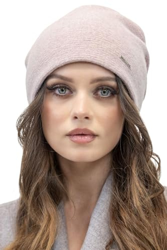 VIVISENCE Bonnet pour Femme L'automne Et l'hiver Classique Ajusté en Laine avec Trois Plis À L'arrière pour Un Ajustement Parfait Plaque Doublure Isolante Intérieure pour 7085