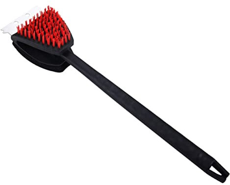 Gogogmee Barbecue Grillreinigungsbürste Mit Doppelseitigem Schaber Multifunktionales Bbq-reinigungswerkzeug Für Effektive Pflege Von Grillrosten Rostfreie Edelstahlborsten Ergonomischer