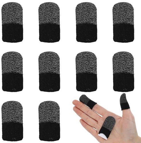 AOZUO 10 Stück Fingerlinge Für Gamer, Gaming Finger Sleeves Backbone Armsleeve Gaming Fingerstäbchen Finger Knibbeln Fingerschutz Schneiden für Touchscreen Spiel Mobile und Tablets(A)