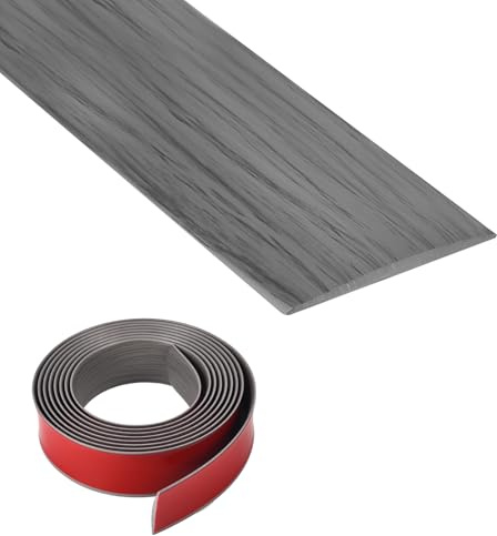 Perfil de transición autoadhesivo de vinilo, 5 cm × 3 m, listones de revestimiento de vetas de madera para suelos (grano de fresno)