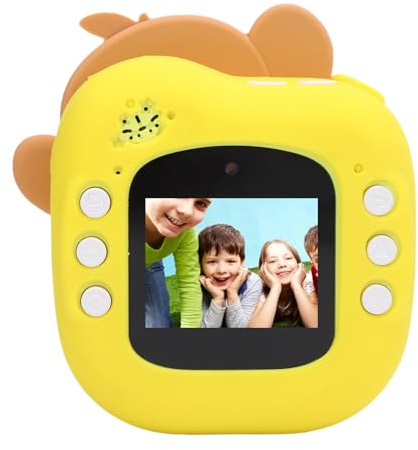 Barnkamera, Söt Tecknad Apa Termisk Snabbkamera med 48MP FHD, 2 Tum HD Sunlight Proof Screen, 2 Rullar Fotopapper, Instant Print Digital Camera för Pojkar Flickor