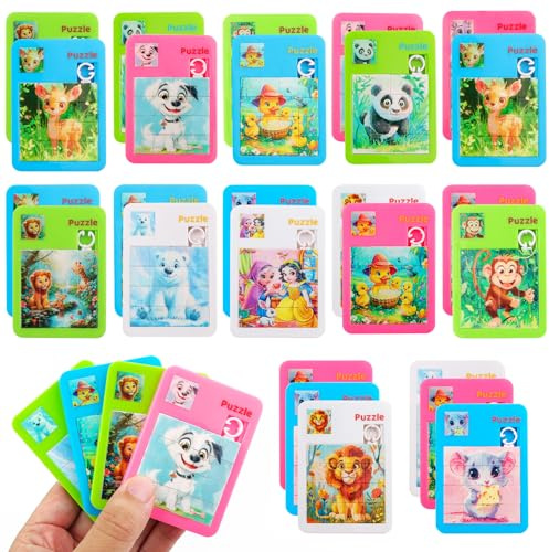 ZXShow Zootier - Puzzle Deslizante para niños, 30 Unidades, con Animales, Juguete Educativo para Fiestas, como Regalo, Ganancia y Relleno de calcetín