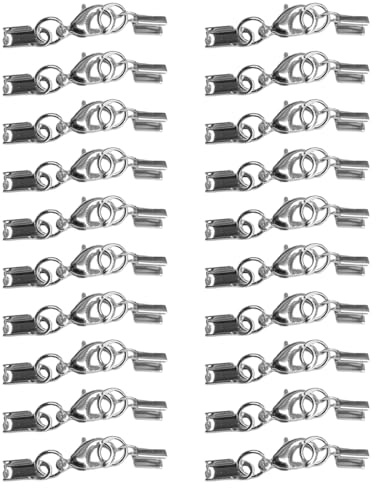 DLPRK 20 Pezzi Chiusure in Acciaio Inox per Collane e Braccialetti Fai da Te, Ganci per Gioielli e Progetti Creativi (Argento)