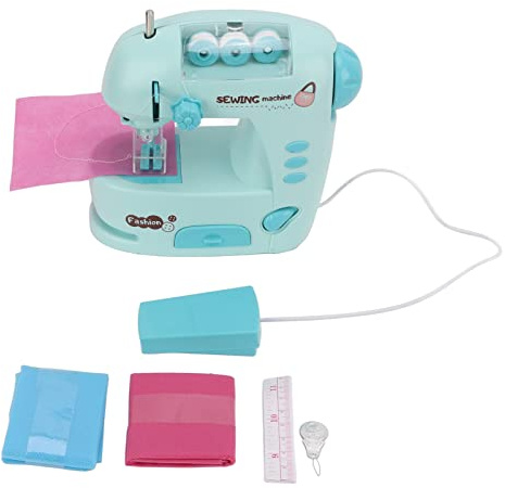 Mini máquina de Coser para niños Kit de Juguete de Costura para Principiantes Jugar de electrodomésticos pequeños con botón Lateral para educación temprana