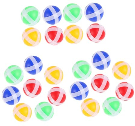 NOLITOY 32pcs Colorful Sticky Balls for Board Game Supplies Hook and Loop Throwing Sticky Balls for Outdoor Garden Carnival Prizes Soft Plastic Dart Board Accessories for Motor Skill
